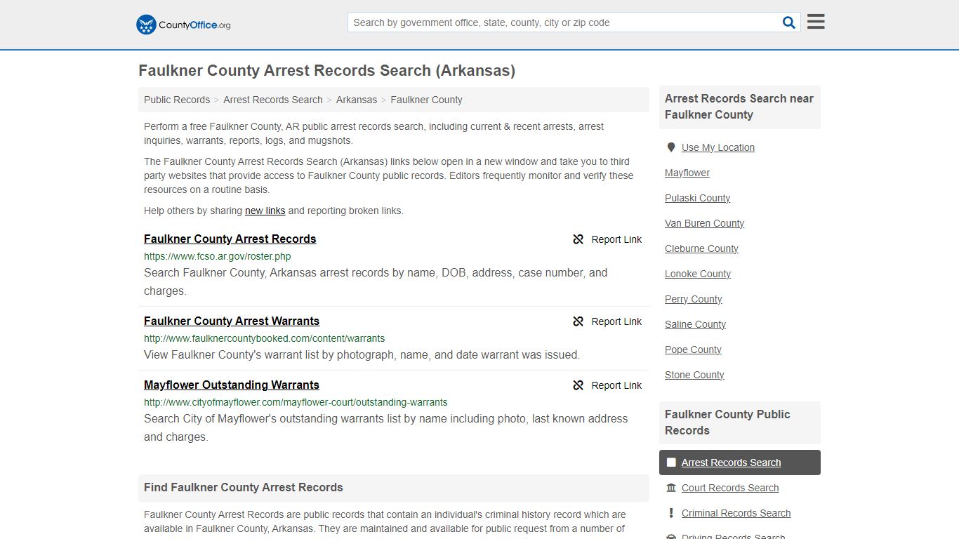 Arrest Records Search - Faulkner County, AR (Arrests & Mugshots)