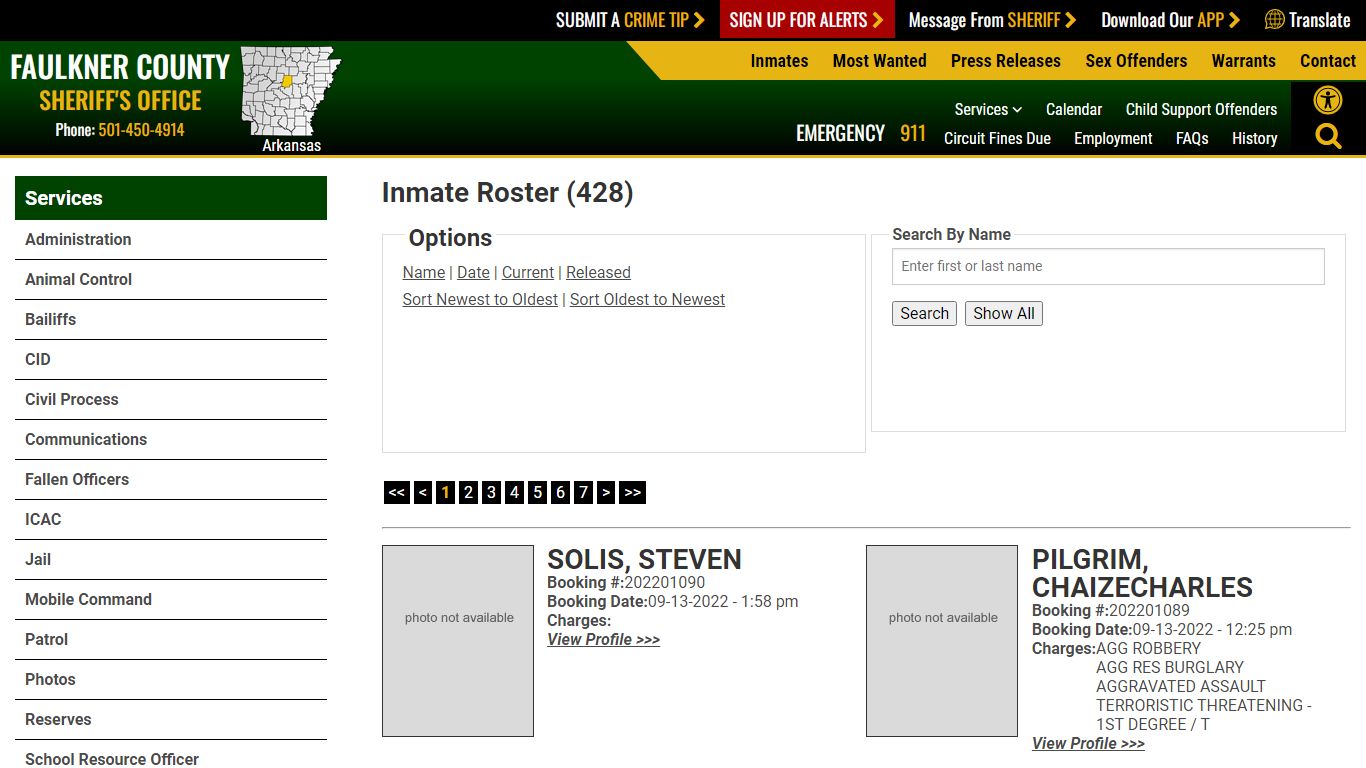 Inmate Roster - Faulkner County Sheriff's Office