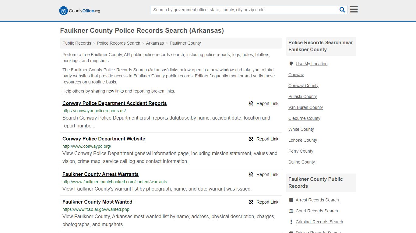 Police Records Search - Faulkner County, AR (Accidents & Arrest Records)